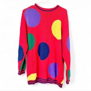 OSFM 90’s Vintage Multicolor Oversized Polka Dot Chinky Knit Sweater